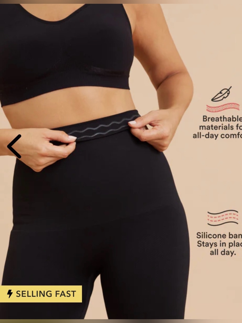 Shapermint Essentials High-Waisted Shaping Leggings - CHARCOAL GRAY - Picture 4 of 6